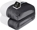 Westinghouse Heated Blanket Twin Size, Soft Flannel To Sherpa - Charcoal 62X84". Fixed Price $54.00.
