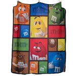 M&ms World Character Fleece Throw Blanket Multi Color Block Grid 2018 Mars 42X58. Fixed Price $14.95.