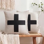 2 Pack Cross Throw Pillow Covers Cotton Linen Square Christian Faith Farmhous.... Fixed Price $22.19.