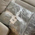 Ugg Grey Euphoria Plush Reversible Faux Fur Throw, 50" 70". Fixed Price $80.00.
