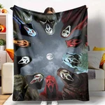 Horror Mask Skull Flannel Blanket Moonlit Cozy Soft Throw. Fixed Price $26.01.