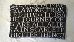 Barnes & Noble Punctuate Literary Quotes Throw Blanket 54" X 66" Cotton Brown. Fixed Price $49.50.