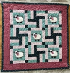 Appliqued Quilt Sweet Sheep Lambs Baby Child's Blanket Vintage 44" X. Fixed Price $18.95.