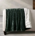 Life Comfort Ultimate Faux Fur Luxurious Reversing To Plush Throw 60"X 70" Green. Fixed Price $29.90.