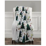 The Mountain Home Collection Led Holiday Trees Printed Throw, 50 X 60 Inches. Fixed Price $14.40.