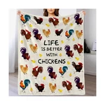 Chicken Blanket Rooster Flannel Throw 60"X50" F... Fast Usa Ship. Fixed Price $25.75.