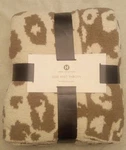 Hotel Collection Luxe Knit Stretchy Chenille Throw 50" 70" Taupe & White. Fixed Price $28.00.