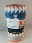 Mainstays Geometric Stripe Fleece Throw Blanket, 50X60IN, Soft Lightweight. Fixed Price $6.75.