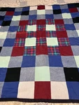 Handmade Patchwork Quilt Throw 45X44 Plaid Cabin Style Fleece Back Rustic. Fixed Price $12.00.