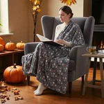 Modern Kids Halloween Blanket 45X60 Ghost Bat Spiderweb Plush Throw Soft Gray. Fixed Price $12.93.