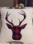 Nwt Sealed Deer Sherpa Cabin/lodge Fleece Throw Pillow X18 Buffalo Checks. Fixed Price $34.99.