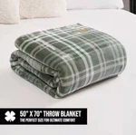 Lucky Brand Camper Plaid Olive Green 50"X70" Cozy Plush Blanket - New. Fixed Price $45.99.