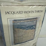 Jacquard Woven Tapestry Throw Footprints Walk With Thee 46 X57. Fixed Price $39.99.