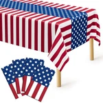 Qzyl Pack 4TH Of July Tablecloths, 54" X 108" Patriotic Plastic Cover.... Fixed Price $17.85.