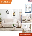 Couch Sheet Blanket, Oversized Reversible Slipcover For 3-4 Cushion Hig.... Fixed Price $63.99.