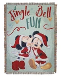 Northwest Mickey Mouse Woven Tapestry Throw Blanket, 48" X 60", Jingle Bell Fun. Fixed Price $34.99.