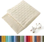 Treely 100% Cotton Knitted Throw Blanket Couch 31 X 40 In, Ivory White. Fixed Price $27.33.