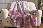 Paris Blush Geometric Sherpa Blanket Modern Chic Home Decor. Fixed Price $64.00.