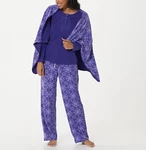 Muk Luks 3-PIECE Fleece Pajama Set With Blanket Purple Tile. Fixed Price $19.99.