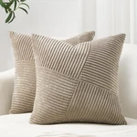 Topfinel Pack 2 Decorative Throw Pillow Covers 18X18 Inch Soft Corduroy Bo.... Fixed Price $23.46.