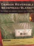 Duke Stevens Damask Reversible Queen Bedspread/blanket Light Green Machine Wash. Fixed Price $25.99.