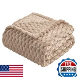 Vessia Flannel Fleece Throw Blanket 50X70 Camel Fuzzy Warm Couch Sofa Bed. Fixed Price $32.99.