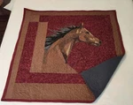 Sorrel Horse Handmade Quilted Cotton Fabric 46X47 Throw, Home Decor Unique. Fixed Price $40.00.