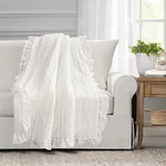 Lush Decor Ella Ruffle Lace Throw Blanket, 50" X 60" L, White - Coquette Th.... Fixed Price $64.61.