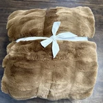 Pottery Barn Faux Fur Ruched Throw 50" 60" Tobacco (brown). Fixed Price $125.10.