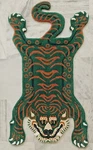 Eclectic 3X5 Tibetan Tiger Rug Wool Hand Tufted Green Boho Floor Mat Kids Carpet. Fixed Price $159.20.