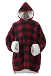 Cathay Home Oversized Wearable Sherpa And Micro-mink Blanket Hoodie, O/s, Red. Fixed Price $39.99.