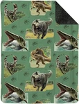 Jurassic Park Plush Faux Fur Kids Throw Blanket By Northwest 50" 60". Fixed Price $29.95.