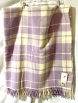 Bronte At Home Wool Fringed Blanket Throw Plaid Classic Lilac White 54" X 64". Fixed Price $45.00.