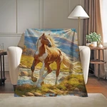 Horse Microplush Fleece Blanket Lightweight Warm Ultra Soft Throw 50X60 60X80. Fixed Price $18.85.