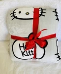 Hello Kitty Gray Red Bow Soft Plush Blanket Full/queen, Size 90 X New. Fixed Price $50.00.