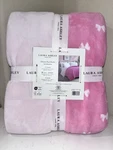 1-NWT Laura Ashley Reversible Pink Bow Design Full/queen Size Blanket. Fixed Price $79.00.