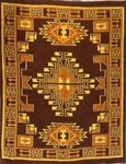 Aztec 54" 69" Throw Blanket Vintage Ibena Relax Orange Brown Acrylic Germany. Fixed Price $34.19.