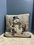 Vtg Tapestry Snowman Throw Pillow Giordano Great Condition Preowned. Fixed Price $13.59.
