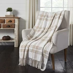 Farmhouse 60"X50" Throw Tan Wheat Plaid Textured Cotton Decor Vhc Brands. Fixed Price $39.95.