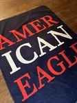 American Eagle Outfitters Logo Spellout Fleece Throw Blanket 52/64. Fixed Price $10.00.