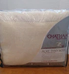 Vtg Chatham Blanket Wool Blend North Star Thermal Ivory Full Nylon Trim 90"X80". Fixed Price $59.00.