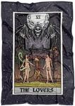 The Lovers Blanket Grim Reaper Tarot Card Gothic Halloween Bedroom (60" X 50"). Fixed Price $54.95.