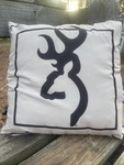 Browning Buckmark Throw Pillow Decor Antlers Hunting. Fixed Price $9.49.