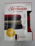Sunbeam Microplush Comfy Toes Electric Heated Throw Blanket Foot Pocket Buffalo. Fixed Price $44.00.