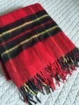 Vintage Tartan Plaid Blanket Throw Fringe Red Black Yellow St. Mary 54 X 56. Fixed Price $30.00.