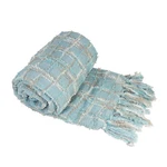 Light Blue Multi Color Chenille Warm Cozy Throw Blanket Tassels 50X60 Inch. Fixed Price $41.46.