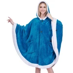 Pavilia Hooded Blanket Poncho, Women Shawl Wrap With Fleece, Sea Blue. Fixed Price $33.99.