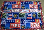 Used, U.s. Marine Corps Fleece Throw Blanket Soft & Decorative 40" X 50" Usmc. Fixed Price $13.00.