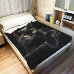 Black Cat Throw Blanket Modern Decorative 50"X60",. Fixed Price $43.97.