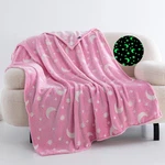 Qsteheml Pink Moon Glow The Dark Blanket,star Gifts Toys 50X60,. Fixed Price $29.07.
